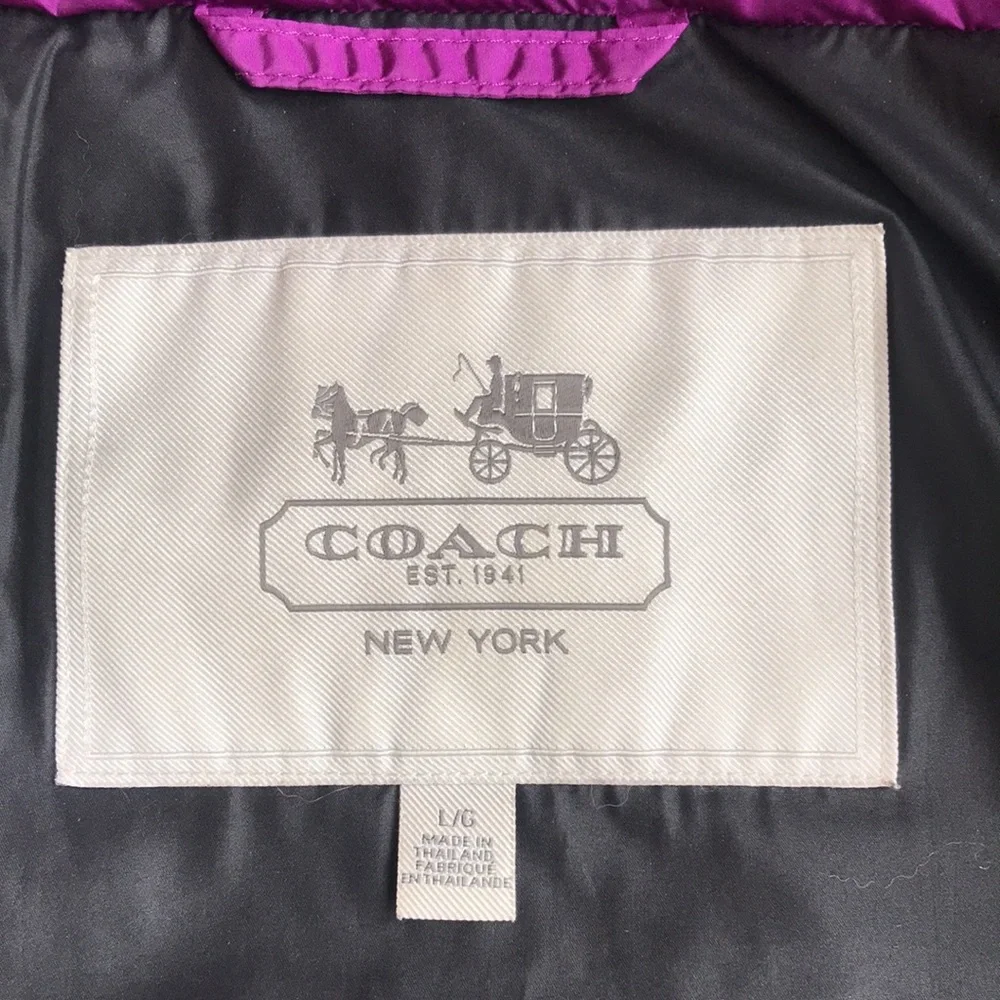COACH Legacy Fur Trim 85 Percent Down Puffer Coat. Fur Trim. Size Large